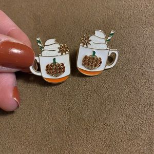 Pumpkin spice latte earrings